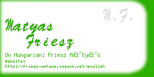 matyas friesz business card